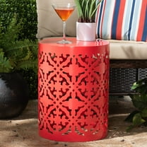Baxton Studio Jamila Modern and Contemporary Red Finished metal Outdoor Side Table