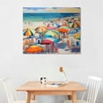thumbnail image 2 of Nawypu  Colorful Beach Umbrella Landscape Nautical Deep Blue Canvas Third Wall Art, 20x16 inch, 2 of 4