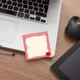 thumbnail image 5 of Sticky Notes 3.15×3.15 Inch Pink Grid Border Self Adhesive Memo Pads - Cute Decorative Note Pads for Home Office Organization, Refrigerator Messages, Planner Stickers & Daily Reminder Notes, 5 of 8