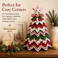thumbnail image 4 of DIY Quilted Santa Christmas Tree Kit, Handmade Fabric Patchwork Ornament, Holiday Table Decor, Adult Sewing Craft Kit, Snowman Layered Tree, Quilting Gift,Poinsettia, 4 of 6