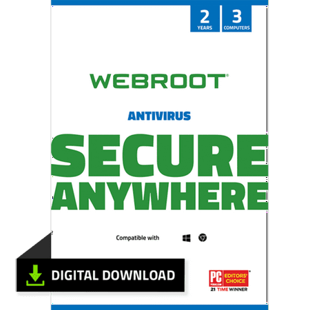 Webroot Internet Security with Antivirus Protection - 2020 Software / 3 Device / 2 Year Subscription / Mac (Email (The Best Antivirus Protection)
