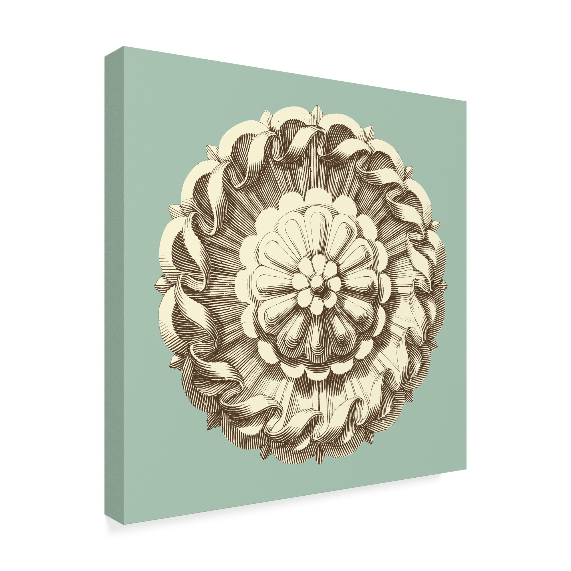 Trademark Fine Art 'UA CH Celadon and Mocha Rosette IV' Canvas Art by Vision Studio