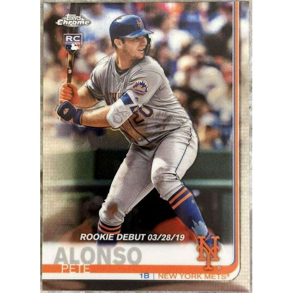 MLB 2019 Topps Chrome Baseball   Pete Alonso Rookie Debut Trading Card #52 (Rookie Card)