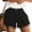 🔥 Black, variant on USSUMA Womens Distressed Super Short Denim Hot Pants High Waist Ripped Hem Stretch Cotton with Functional Pockets Comfortable Summer Beach Clubwear Street Style, Denim, Shorts