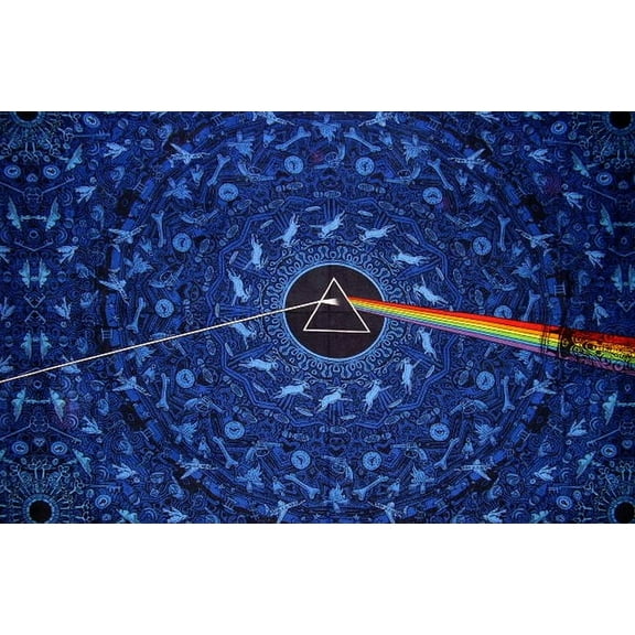 Pink Floyd Dark Side of the Moon 3-D Wall Hanging 90" x 60" Single Blue