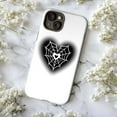 thumbnail image 5 of Spiderweb Heart Goth-Inspired iPhone Case – Edgy Black & White Design with Subtle Heart Detail, Protective Slim Cover for iPhone 16 15 14 13 12 11 Mini Pro Max, 5 of 6