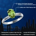 thumbnail image 2 of Gem Stone King PLAT-900 Platinum Green Peridot Engagement Ring for Women | 1.42 Cttw | Oval 8X6MM | Gemstone August Birthstone | Size 9, 2 of 6