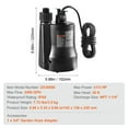 thumbnail image 3 of KFFKFF 1/3 HP Sump Pump, 2450 GPH Flow Rate & 30 ft Elevation Dirty Water Pump, Submersible Utility Pump with 10 ft Power Cord for Pool, Pond, and Basement, 3 of 9