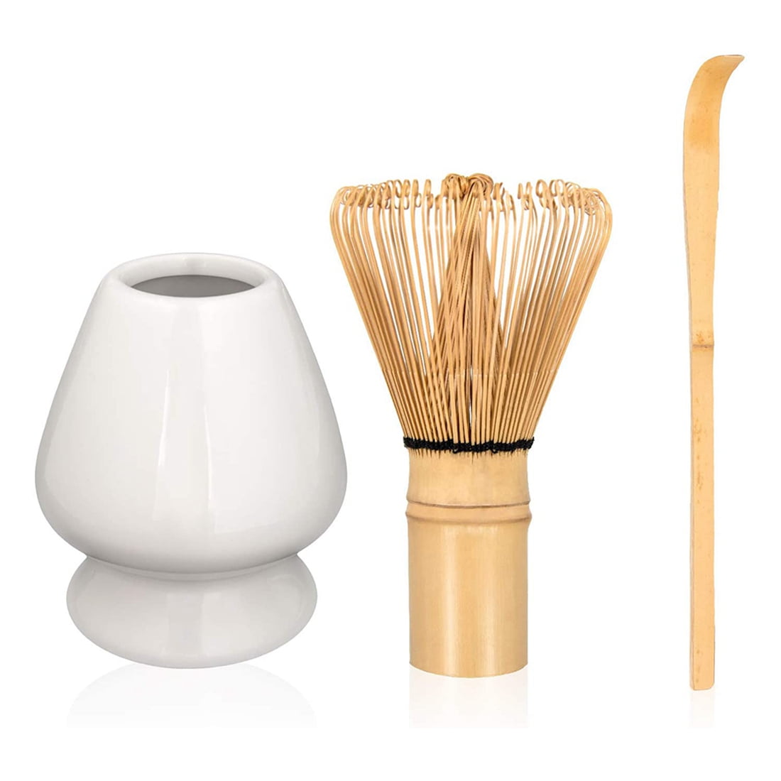 Whisk Stand Matcha Ceremony Starter Kit fit for Traditional Japanese Tea Ceremony Matcha Bowl+Matcha Bamboo Whisk Tool White 