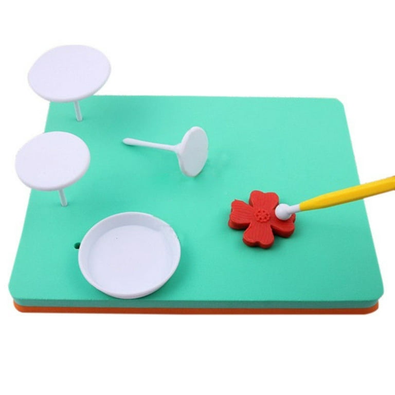  AUNMAS Fondant Foam Pad, Rectangular Fondant Cake Sponge Pad  Mat with 5 Holes for Cake Decoration, DIY Paste/Sugar  Flower/Gum/Chocolate/Clay Modelling Tools Drying Tray, Pink Green: Home &  Kitchen