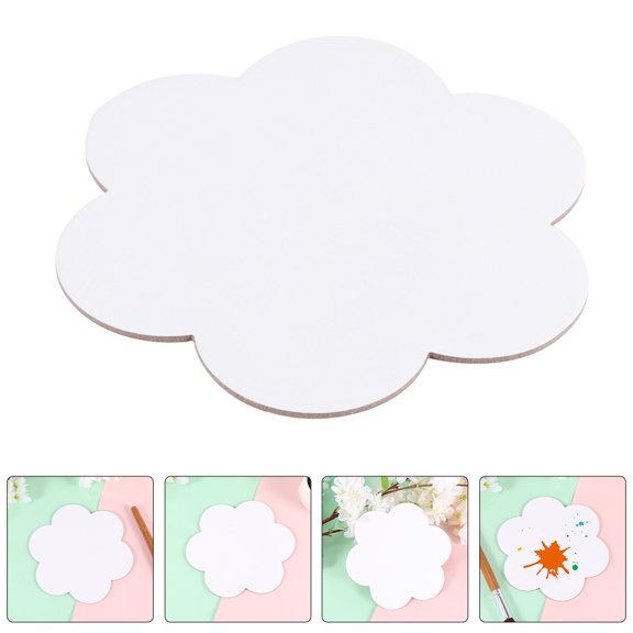 Masteelf 4 Pcs Mini Canvas Boards Flower Shape Tiny Painting Canvas Panel Cotton Small Painting Canvas Panel For Kids Students Acrylic Paint Markers