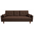 thumbnail image 2 of Sofá Cama Reclinable El Bazar Store Cancún Lino Chocolate Brazos Separados Respaldo Abatible, 2 of 7