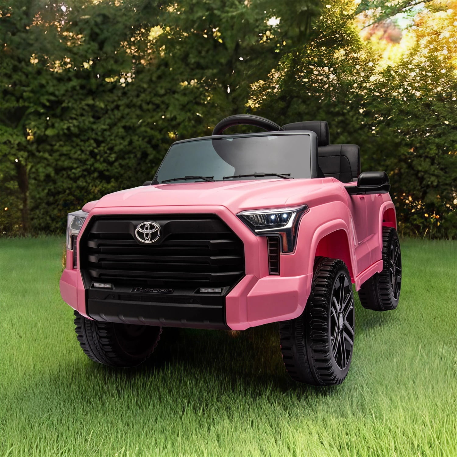 CIPACHO 12V Battery Powered Licensed Toyota Tundra Kids Ride On Truck with Remote Control, Bluetooth, MP3, Pink