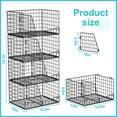 thumbnail image 6 of 4-Tier Closet Organizers and Storage Shelves with Divider, Stackable Closet Shelf Organizer Basket Bins, Clothing Sweaters Storage Container for Wardrobe Cupboard, Black, 6 of 14