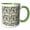 Green/White, variant on 3drose, Brush Strokes, Circles, Black, Image of Gold, Modern, Contemporary, 11oz Two-tone Blue Mug