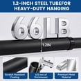 thumbnail image 3 of Riousery Heavy Duty Closet Rod, 17.7-67.7 Inch Adjustable Metal Closet Bar, Wall Mounted Clothes Hanging Rod, Sturdy Design, Matte Black, 3 of 7