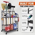 thumbnail image 3 of Heavy Duty Metal Garden Tool Organizer for Garage and Storage with Wheels, 3 of 5
