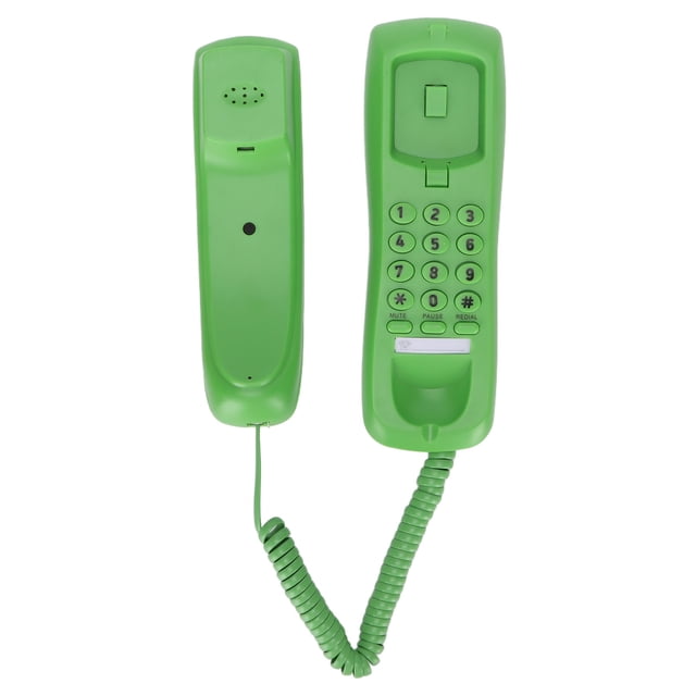 KXT628 Teléfono de hotel Teléfono de escritorio con cable de pared con función de rellamada de pausa silenciosa para oficina, hogar, hotel (verde)