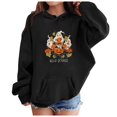 thumbnail image 2 of YDFCWXW Hoodies for Girls Casual Graphic Tops | Long Sleeve Pullover Hooded Sweatshirt, Pocket Design, Festival Outfits (Black, 5-6 Years), 2 of 5
