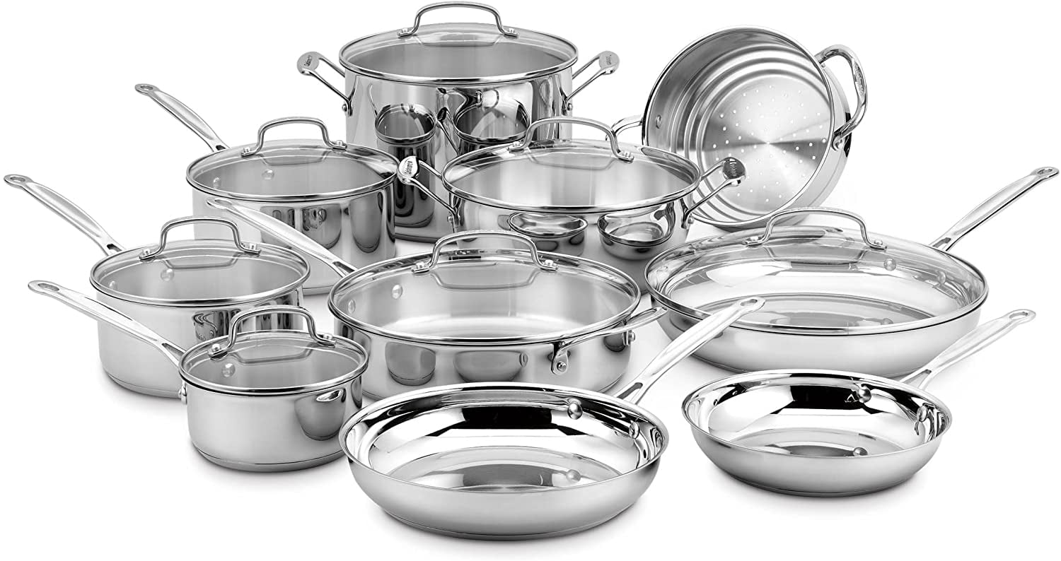 Cuisinart 77-35CG Chef's Classic Brushed Stainless 3-Piece 3-Quart Steamer  Set with Pan