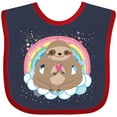 thumbnail image 3 of Inktastic Sloth Yoga Rainbow Girls Baby Bib, 3 of 4