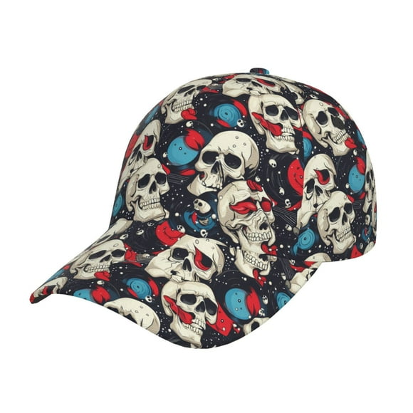 Balery rock record Skull artist Gorra de béisbol de tamaño ajustable para correr, entrenar y actividades al aire libre. Gorra de papá para todas las estaciones.