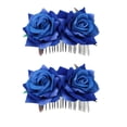 thumbnail image 1 of Shisuyan 2 Pcs Peigne Double Peluche Rose pour Femmes Filles Mariée (Bleu), 1 of 8