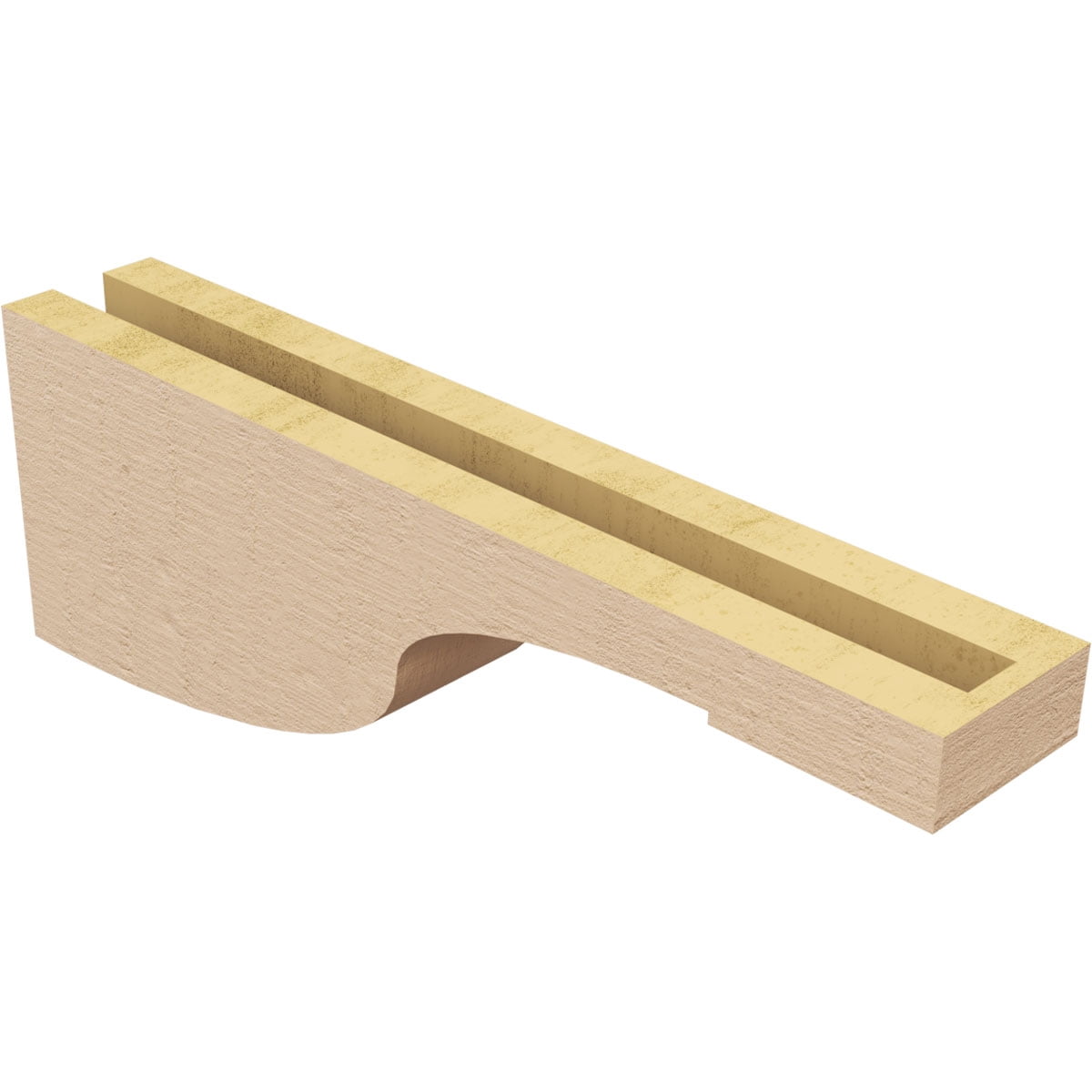 3"W x 18"D x 6"H Thin Del Monte Rough Cedar Woodgrain TimberThane Corbel, Primed Tan