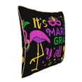 thumbnail image 2 of Kll Mardi Gras With Flamingo Decorative Throw Pillow Covers Velvet Soft For Couch Sofa Bedroom Living Room Outdoor -18"X18", 2 of 8
