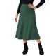 thumbnail image 4 of FALDA MIDI DE PUNTO RIBETEADA PARA MUJERES INSPIRADA CHIC, CON CINTURA ELÁSTICA Y ESTIRABLE, TALLA XL, VERDE EJÉRCITO, 4 of 6