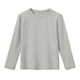 thumbnail image 2 of fnnxnal Big Girls Long Sleeve T-Shirt - Soft Cotton Gray, Size 12T - Affordable Everyday Layering Kids Top, 2 of 6