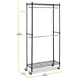 thumbnail image 2 of Resenkos Heavy Duty Clothes Garment Rack Systems with Wheels and Shelf, Carbon Steel, Black, 2 of 6