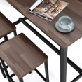 HOMOOI 3 Piece Bar Table Sets for 2,Wood High Top Bar Table and 2