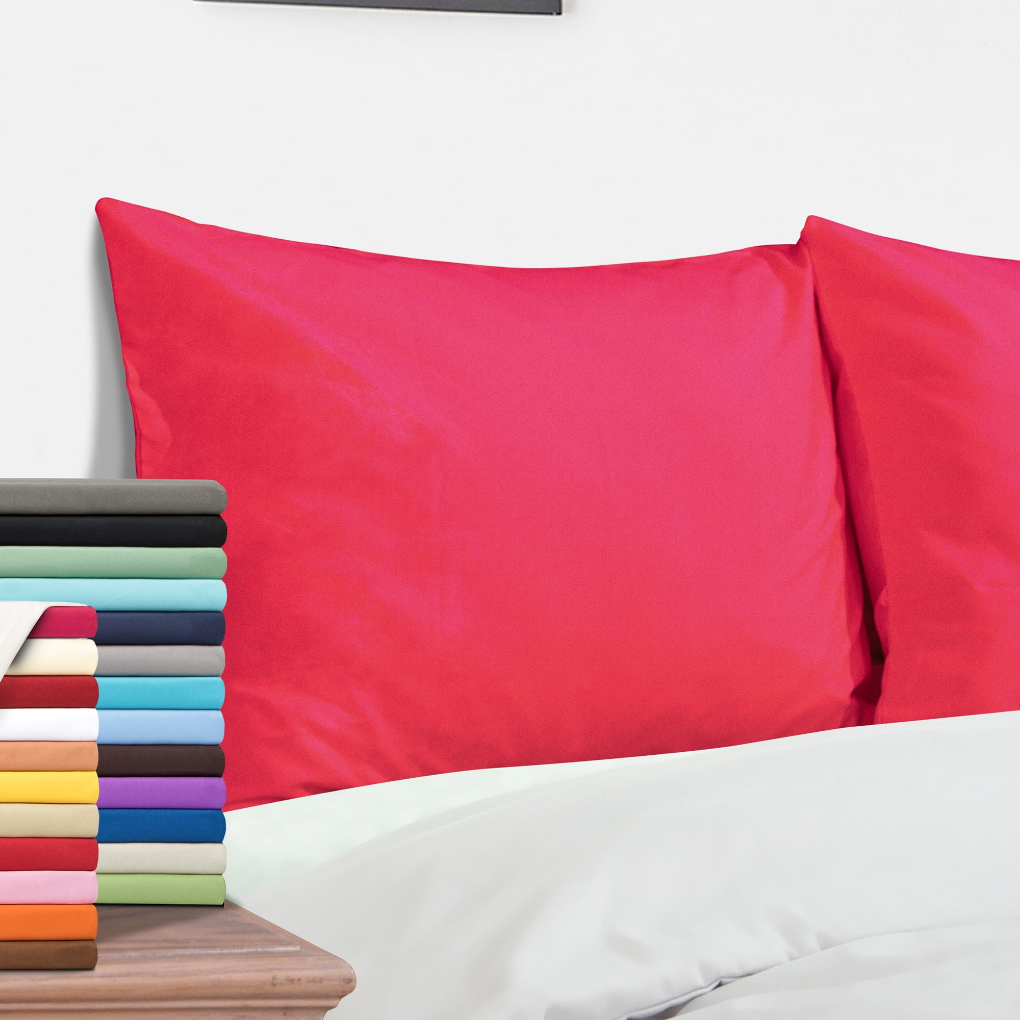 ORGANICTUNE 1800 Double Brushed Microfiber Pillowcases, Super Soft and