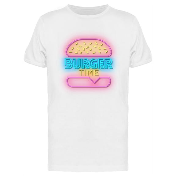 Burger Time Neon Sign T-Shirt Men -Image by Shutterstock, Male Small
