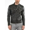 thumbnail image 2 of New Men's Genuine Lambskin Leather Slim Fit Biker Motorcycle Jacket For Men A088, 2 of 4
