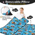 thumbnail image 3 of Monster Cartoon Truck Blue Pattern Teens Toddler Nap Mat with Pillow, Sleeping Mat Bag for Preschool Daycare 50"x20", 3 of 6