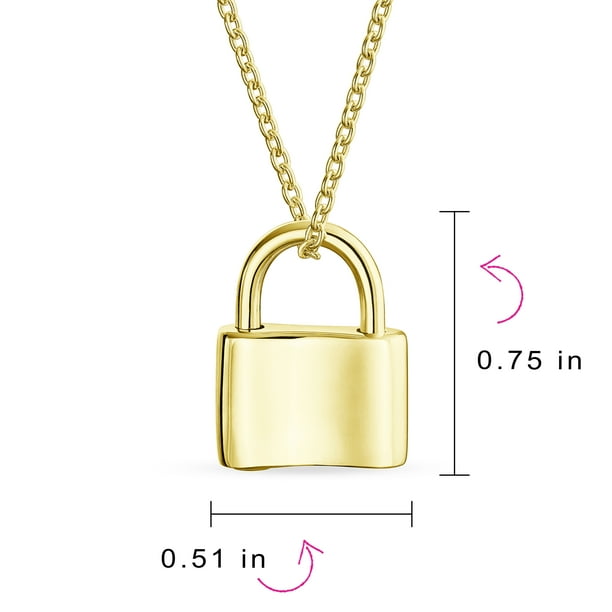 Engraved Necklace with Lock Pendant