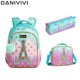 thumbnail image 2 of Mochilas escolares 3 en 1 para niñas, mochilas escolares para adolescentes, mochila Kawaii con torre de lentejuelas con bolsa de Almuerzo qym unisex, 2 of 2