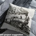 thumbnail image 2 of Manfei Vintage Train Sewing & Crafting Fabric (3 Yards), Transportation Theme Home Decor Fabric by the Yard, Steam Engine DIY Fabric, 2 of 6