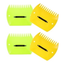 WASHWEPE Garden And Yard Leaf Scoops Hand Rake Yellow Plastic 2 Pairs 14.03X11.28X0.79In