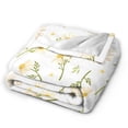thumbnail image 2 of DouZhe Ultra-Soft Micro Fleece Lightweight Flannel Bed Blanket, Yellow Cartoon Sunflower Flowers Print Cozy Warm Throw Blankets, 50"x40", 2 of 7