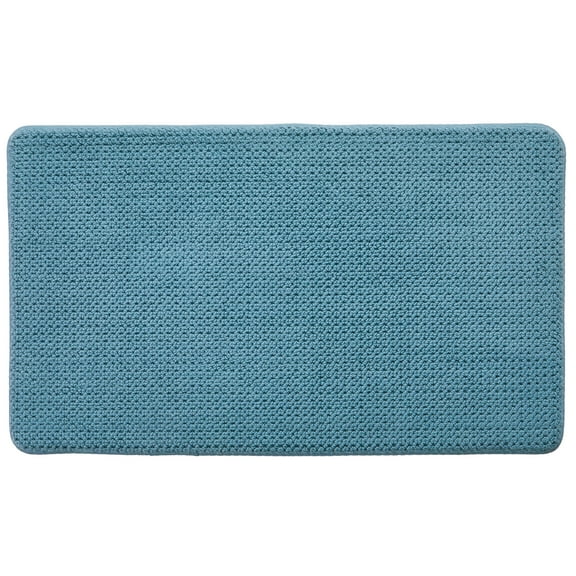 Better Homes & Gardens Signature Soft Cotton Memory Foam Bath Rug, Nimbus Blue, 20" x 34"