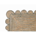 thumbnail image 2 of Hand Braided Beige and Grey Color Scalloped Area Rug Rectangle Rug Natural Jute Rug, 2 of 5