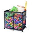 thumbnail image 1 of Yescom Cadre en Métal 6 Roues Grand Bac de Rangement en Filet pour Piscine, 37"x24"x35 Pouces, Bleu, 1 of 11