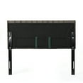 thumbnail image 7 of Hunter Velvet Upholstered Queen/ Full Headboard, Grey and Black Steel, 7 of 7