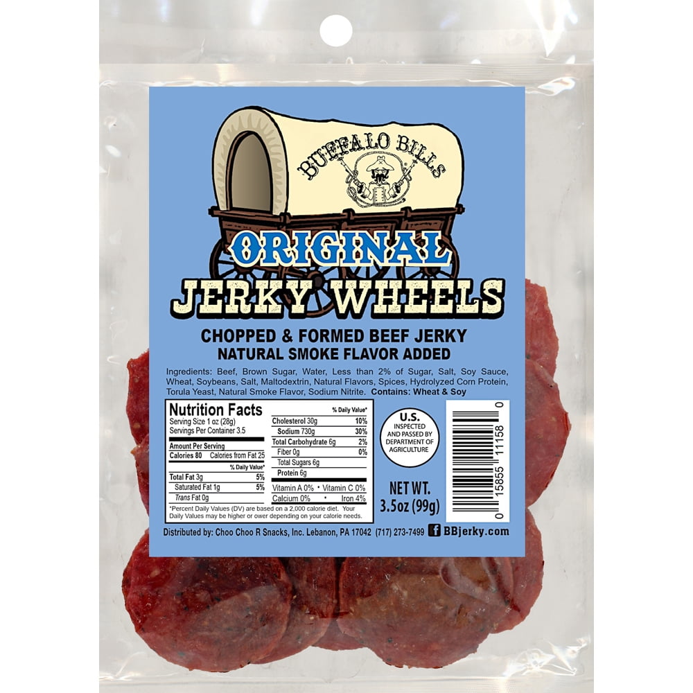 Buffalo Bills Original Beef Jerky Wheels (Circles) - Three 3.5oz Packs