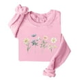 thumbnail image 2 of successthop Womens Crewneck Sweatshirt Oversized Long Sleeve Sweater No Hood Pullover Tops Floral Casual Clothes Pink M, 2 of 4