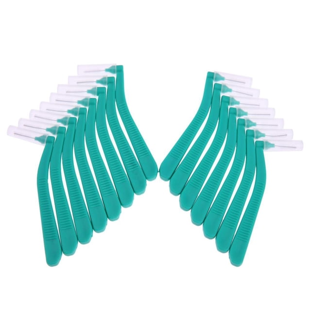 15 Uds cepillo Interdental de dientes en forma de L cepillo de ortodoncia de limpieza y cuidado bucal