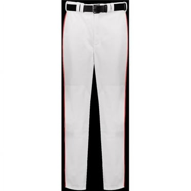 Russell Adult Piped Diamond Series 2.0 Baseball Pant, White & True Red - Extra Large
